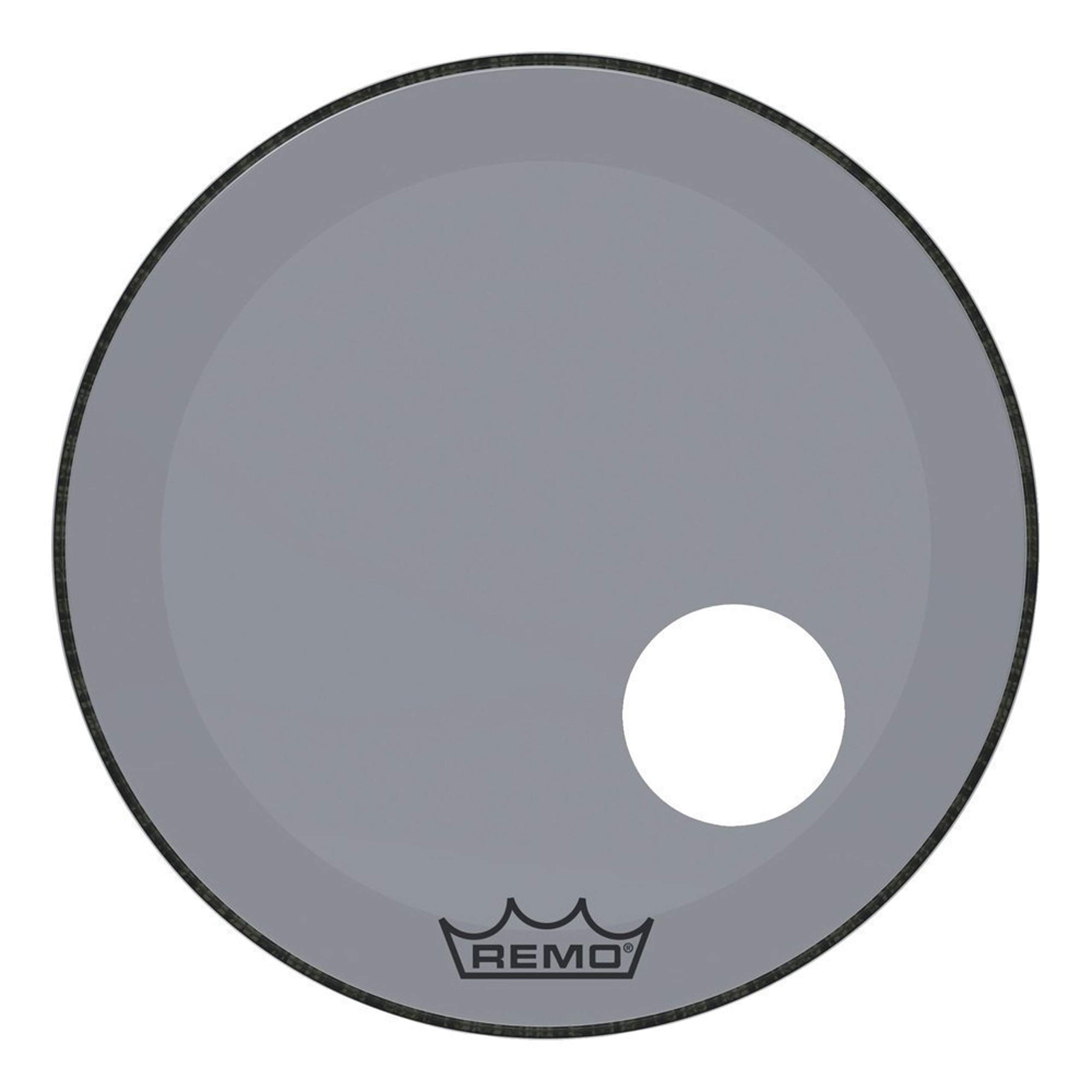 Remo Drumhead Colortone Powerstroke 3 Clear Smoke – Pre-cut 5" Port – 22″ – P3-1322-CT-SMOH