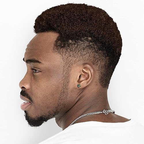 Miniatura 6 de Pierce2GO Aretes tipo dormilona de acero inoxidable con símbolo 420, hoja de maceta verde, aretes de acero quirúrgico para mujeres y hombres, juego