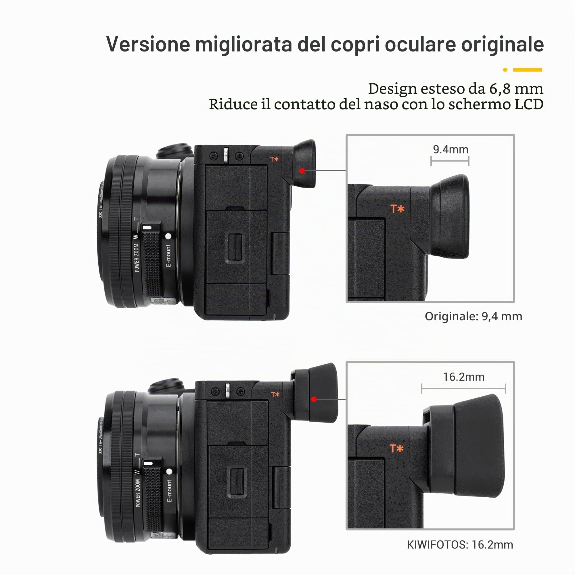 CELLONIC Eyecup Sostitutivo FDA-EP16 Per Sony Alpha A7R III, A7R E A7 III – Protezione Visore E Comfort Oculare - 3