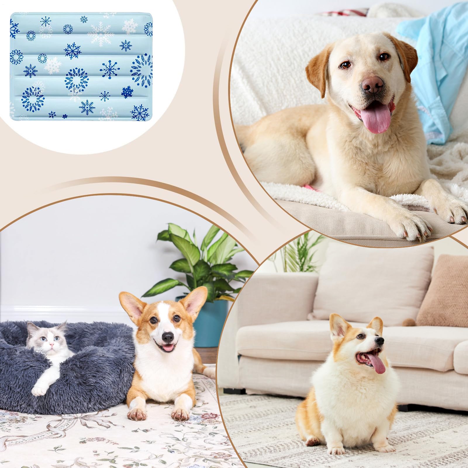 Tappetino rinfrescante per cani | rinfrescante in gel per gatti | impermeabili estivi per cuccioli gatti interni esterni appartamento giardino camera da letto campeggio