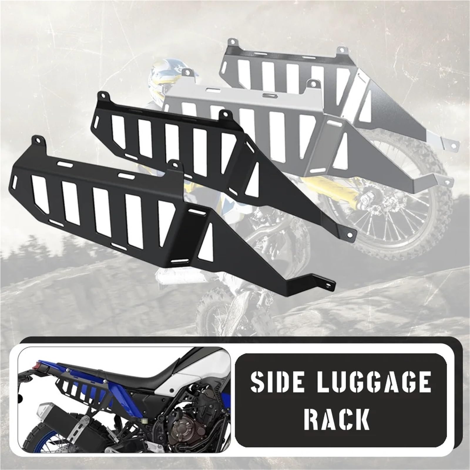 Uchwyt Topcase Uchwyt mocujący boczne kufry bagażnika pasuje do Yamaha Tenere 700/T7/T700 Tenere700 Rally World Raid 2020-2023 motocyklowy Wspornik(Black)