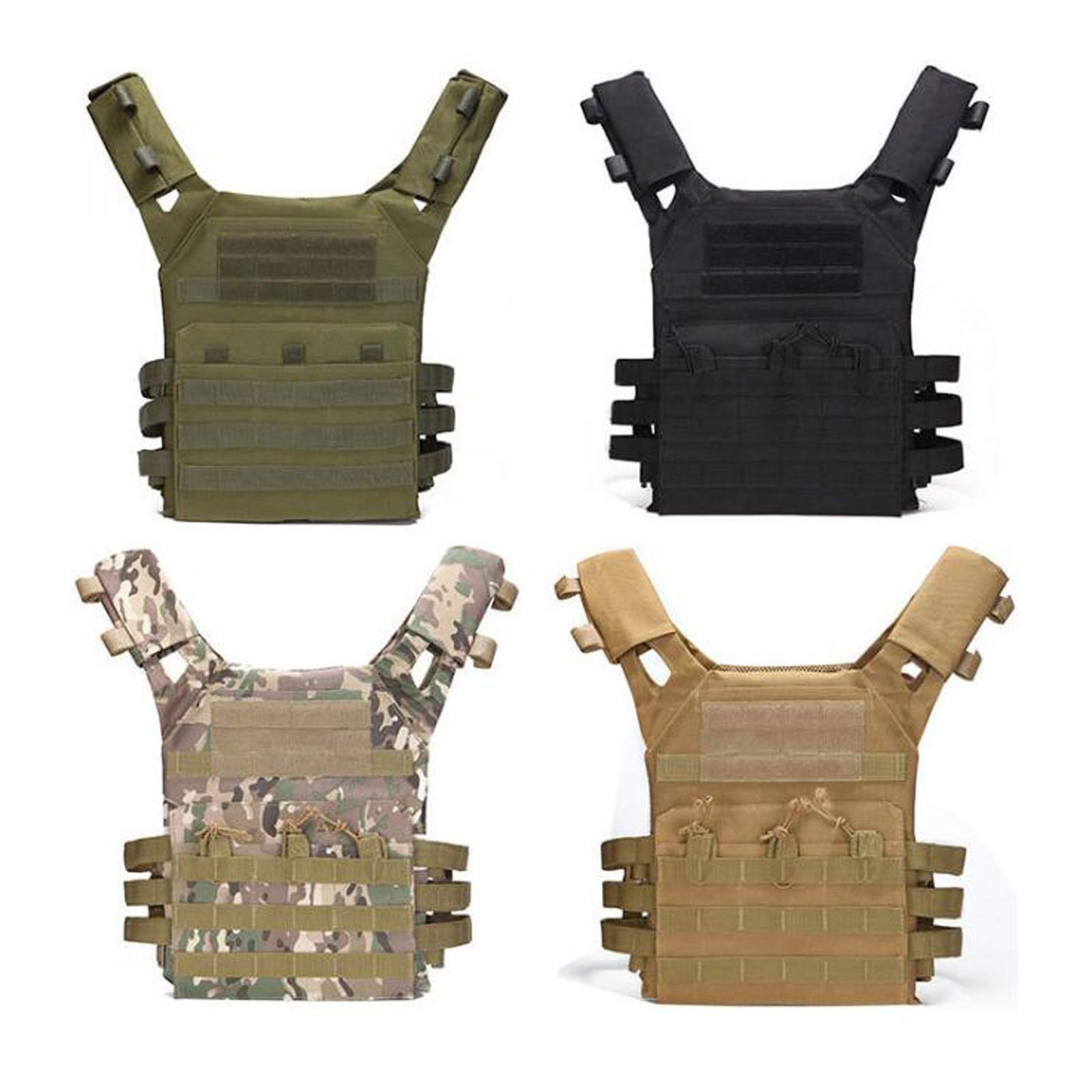 Blanketswarm Chaleco táctico, chaleco de combate de camuflaje ajustable, juego de campo Cs al aire libre, chaleco modular de asalto para entrenamiento de combate protector para adultos