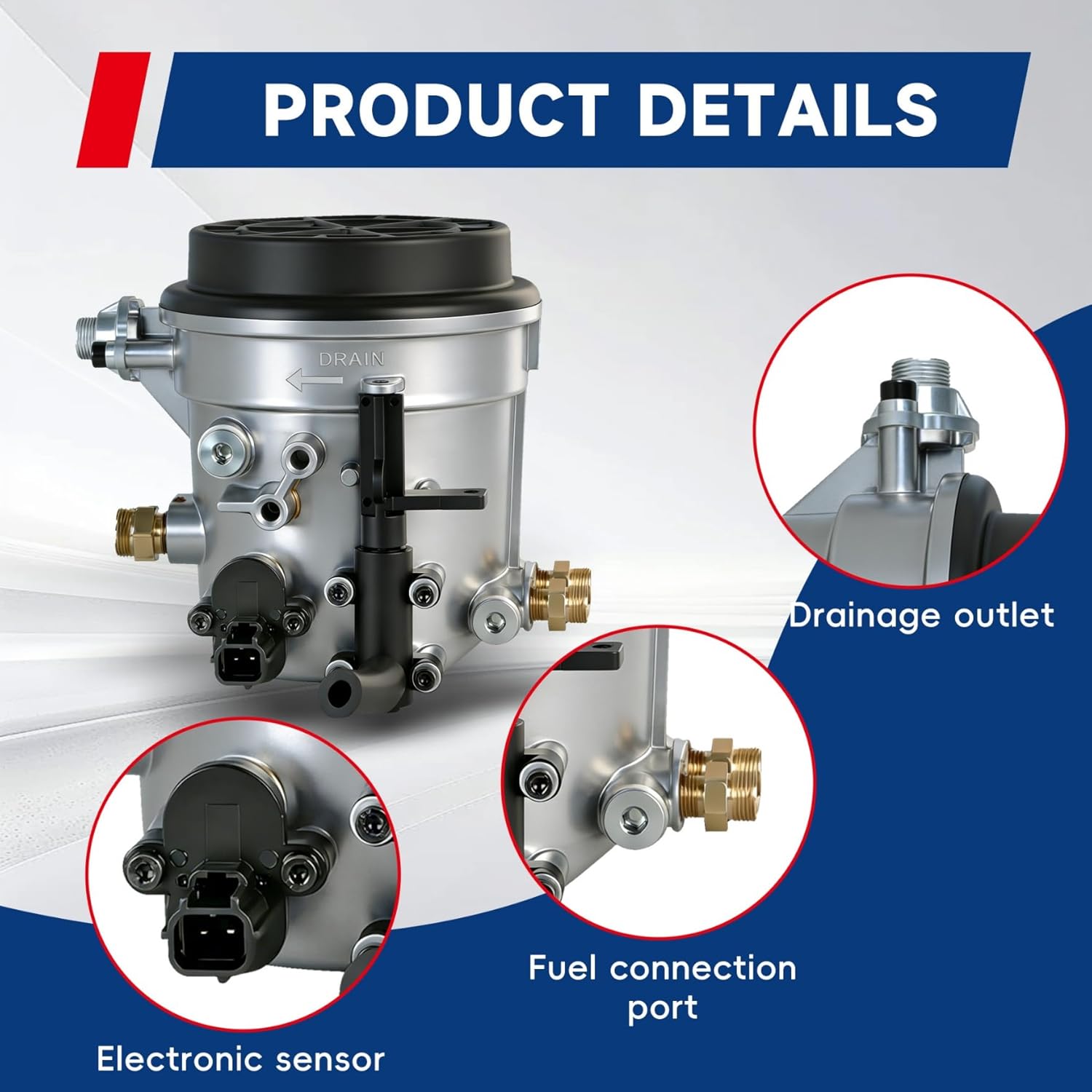 Fuel Filter Housing Assembly Replacement for 7.3L 1999-2003 Powerstroke Diesel F81Z-9155-AC F81Z9155AC FG1057 FG-1057