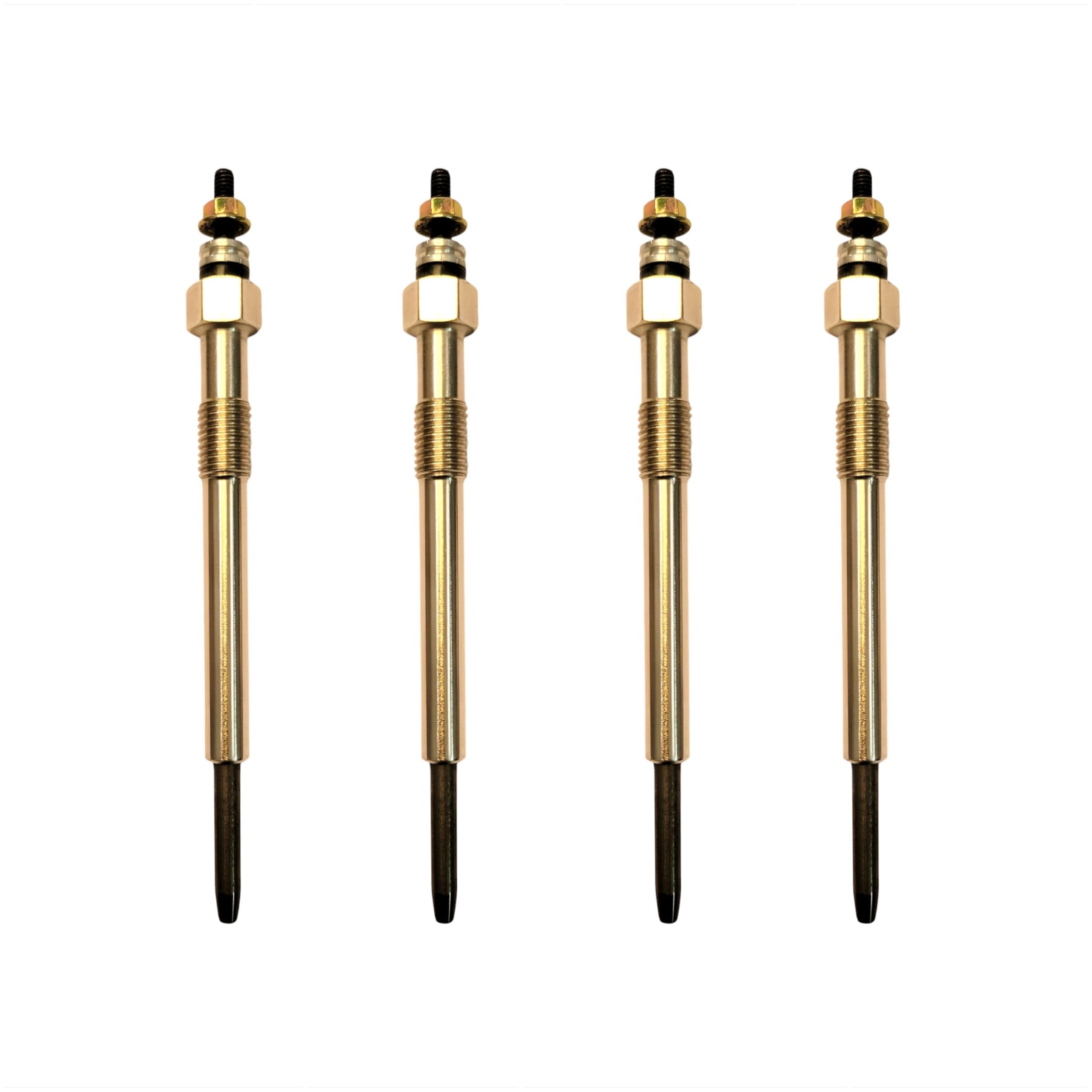 Diesel Glow Plug (Set of 4) | Compatible with Hyundai i10, Grand i10, Xcent, i20, Verna, Getz & Kia Rio Diesel | CRDi Diesel Engines | Dual Coil, Fast Heating, Long Life | TBS - The Black Smith