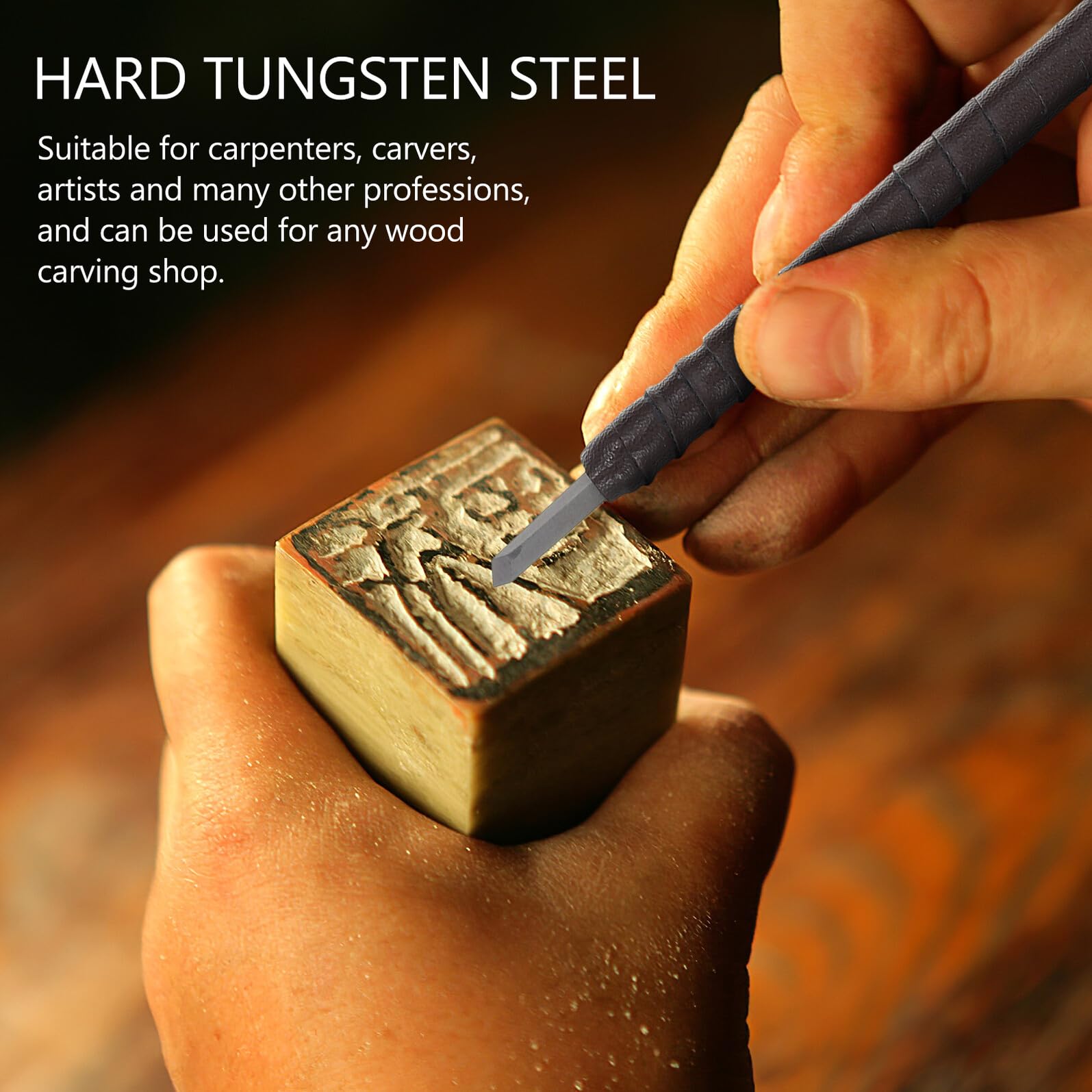 Kit di Strumenti per Intaglio del Legno con Borsa per Conservazione Robusta 8 Pezzi in Acciaio Antiruggine per Principianti e Artigiani Intaglio Legno Fai da Te