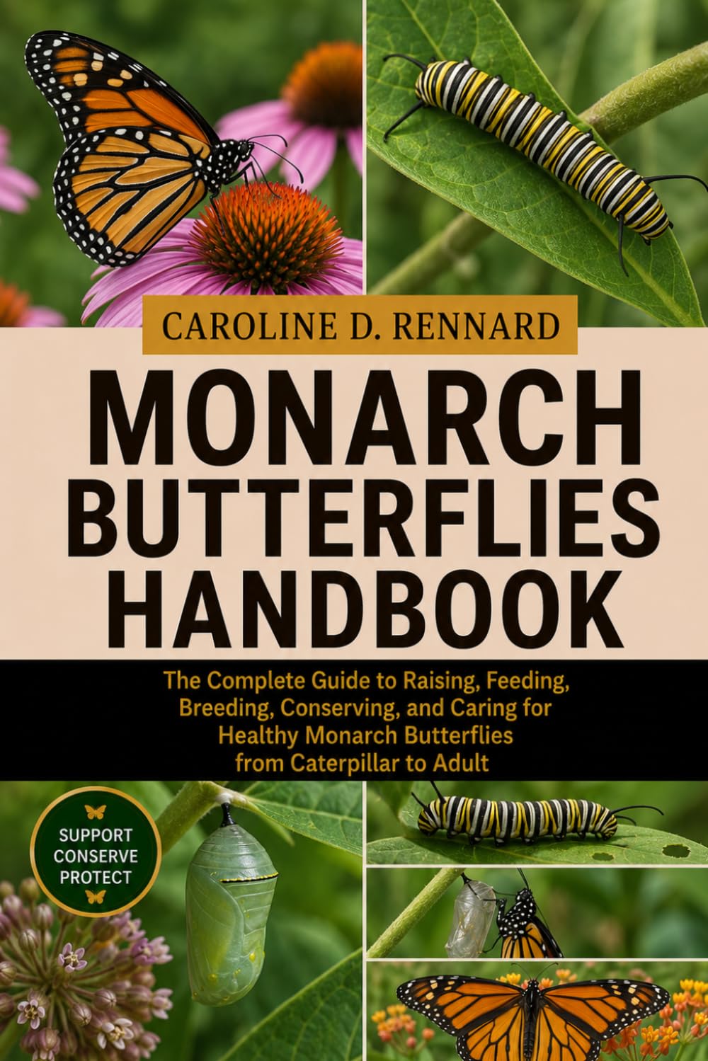 MONARCH BUTTERFLIES HANDBOOK: The Complete Guide to Raising, Feeding, Breeding, Conserving, and Caring for Healthy Monarch Butterflies from Caterpillar to Adult
