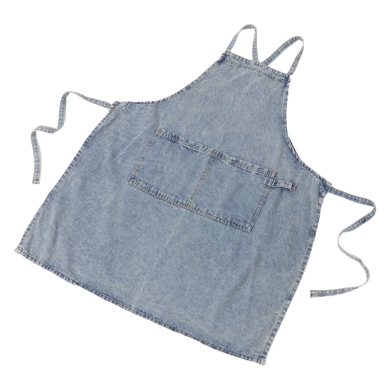Tablier denim bleu clair robuste et facile à nettoyer pour tâches ménagères - 8