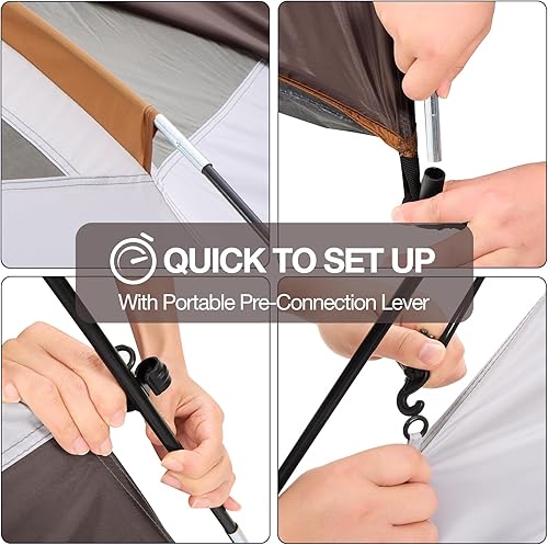 Miniatura 4 de CAMEL CROWN 46 Person Tent Waterproof Lightweight Portable Backpacking Tent for Outdoor Camping Hiking