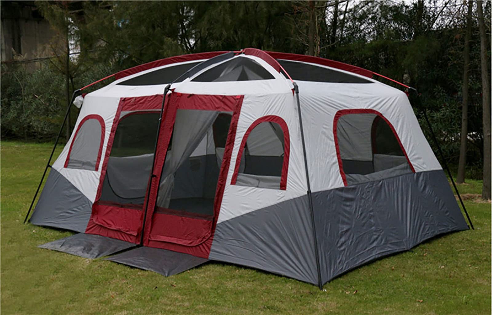 Großes Familien-Campingzelt für 6-10 Personen, 2 Zimmer, Wohnbereich und Schlafzimmer, 6 Mann Zelt, Familienzelte für Camping 6 Personen