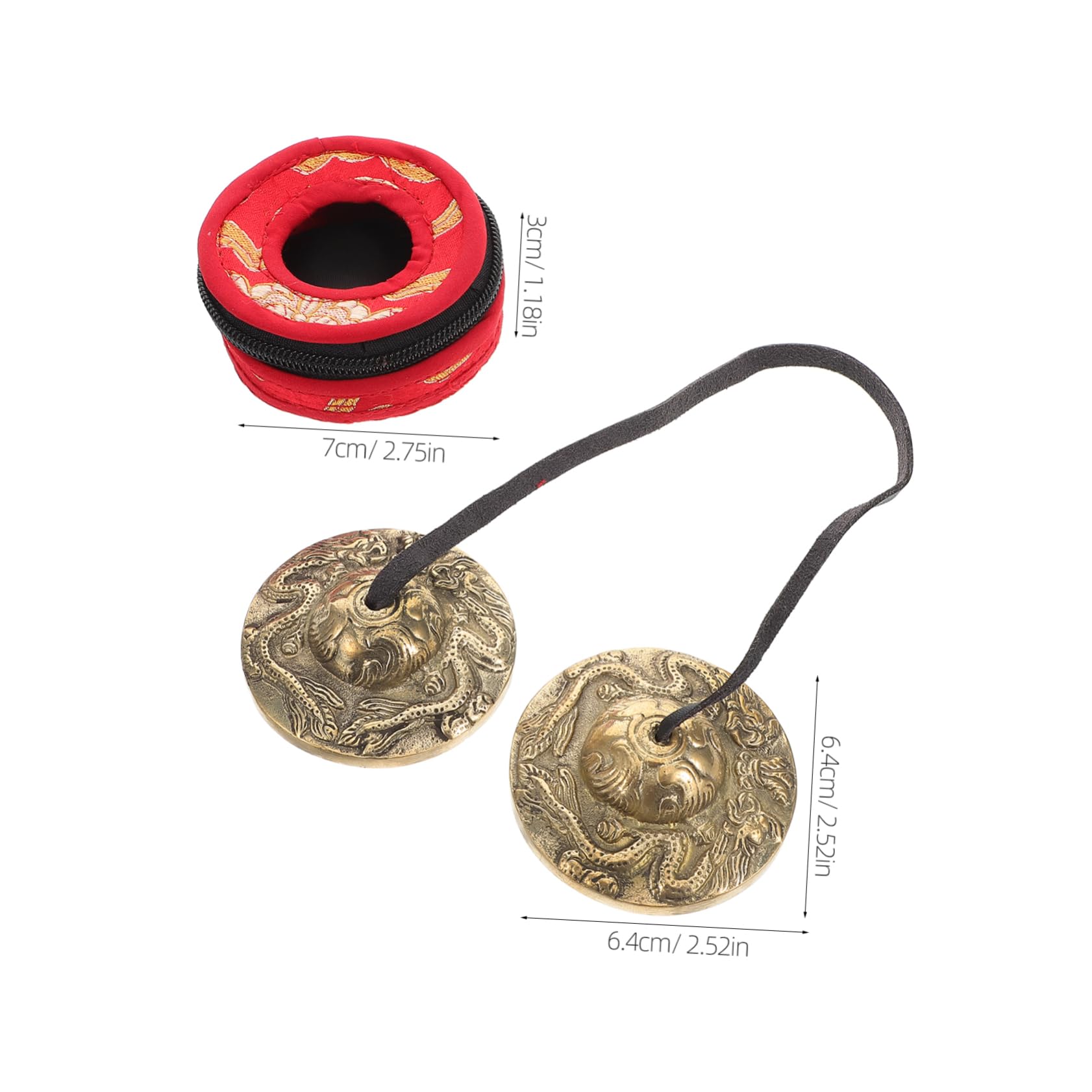BESPORTBLE Yoga Meditation Bells Handheld Percussion Cymbals Nepalese Craftsmanship Art Design
