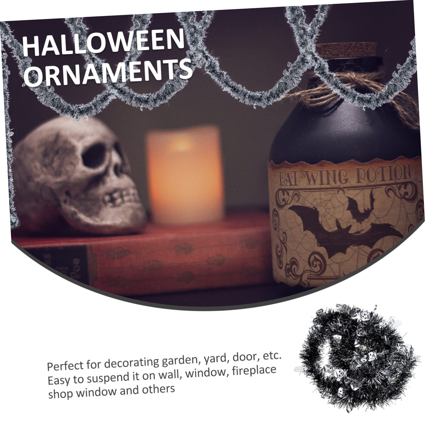 Alipis 15stücke Teiliges Halloween Dekorationsset Mit Bunten Tinsel-girlanden Metallic-hängeschmuck Für Gruselige Wohnung Schlafzimmer Oder Büro Lange Silberne -Girlande