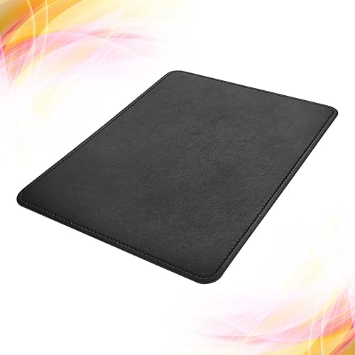 Miniatura 5 de Alfombrilla de mouse de cuero sintético con borde cosido de base de microfibra con antideslizante, impermeable, alfombrilla de mouse para
