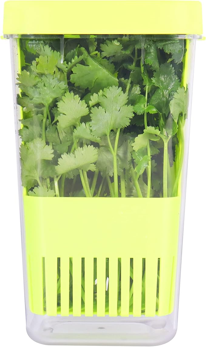 LUVCOSY Herb Keeper, BPAFree Plastic Herb Saver with an Inner Basket