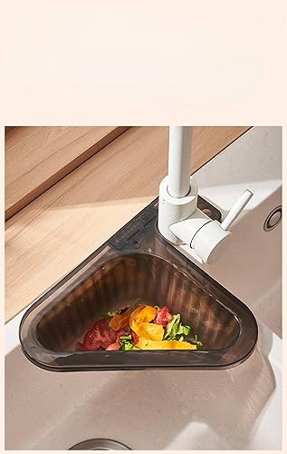 Miniatura 6 de AXIAO Fregadero de cocina, cesta de drenaje Triangular, estante de fregadero sin perforar, cesta de almacenamiento telescópica Verde