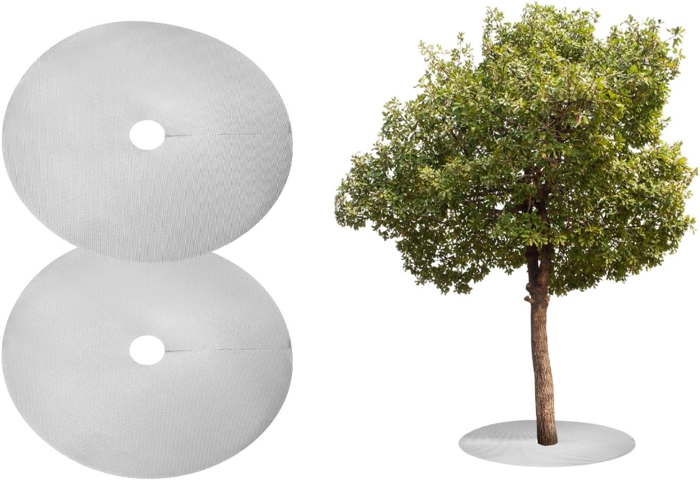 HARFINGTON 2pcs Tree Mulch Ring 44.1 Inch Non-Woven Round Tree Protector Weed Barrier Mat Plant Cover Rings for Weed Grass Control Root Protection, Green