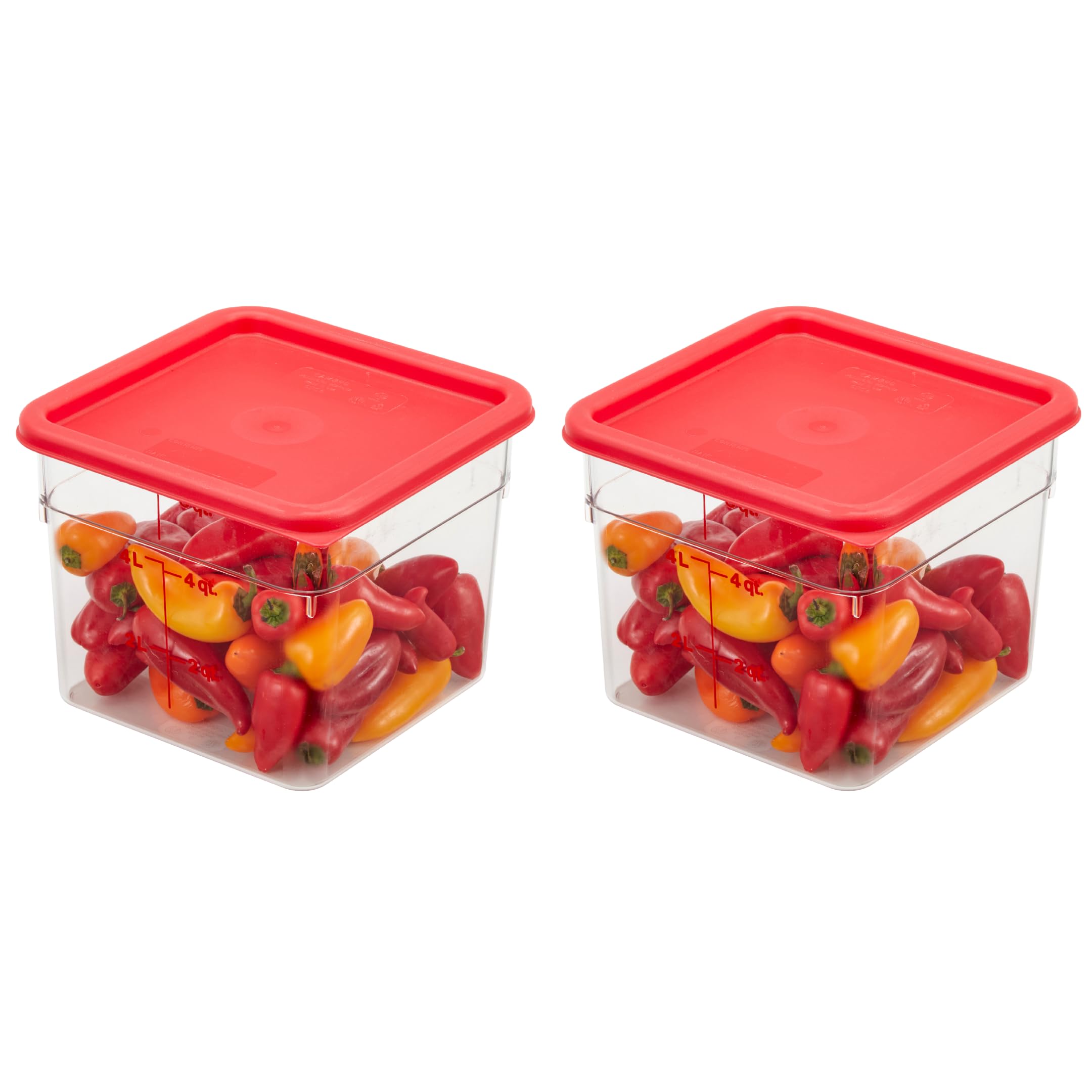 Cambro Food Storage Container with Lid - 6 QT Square
