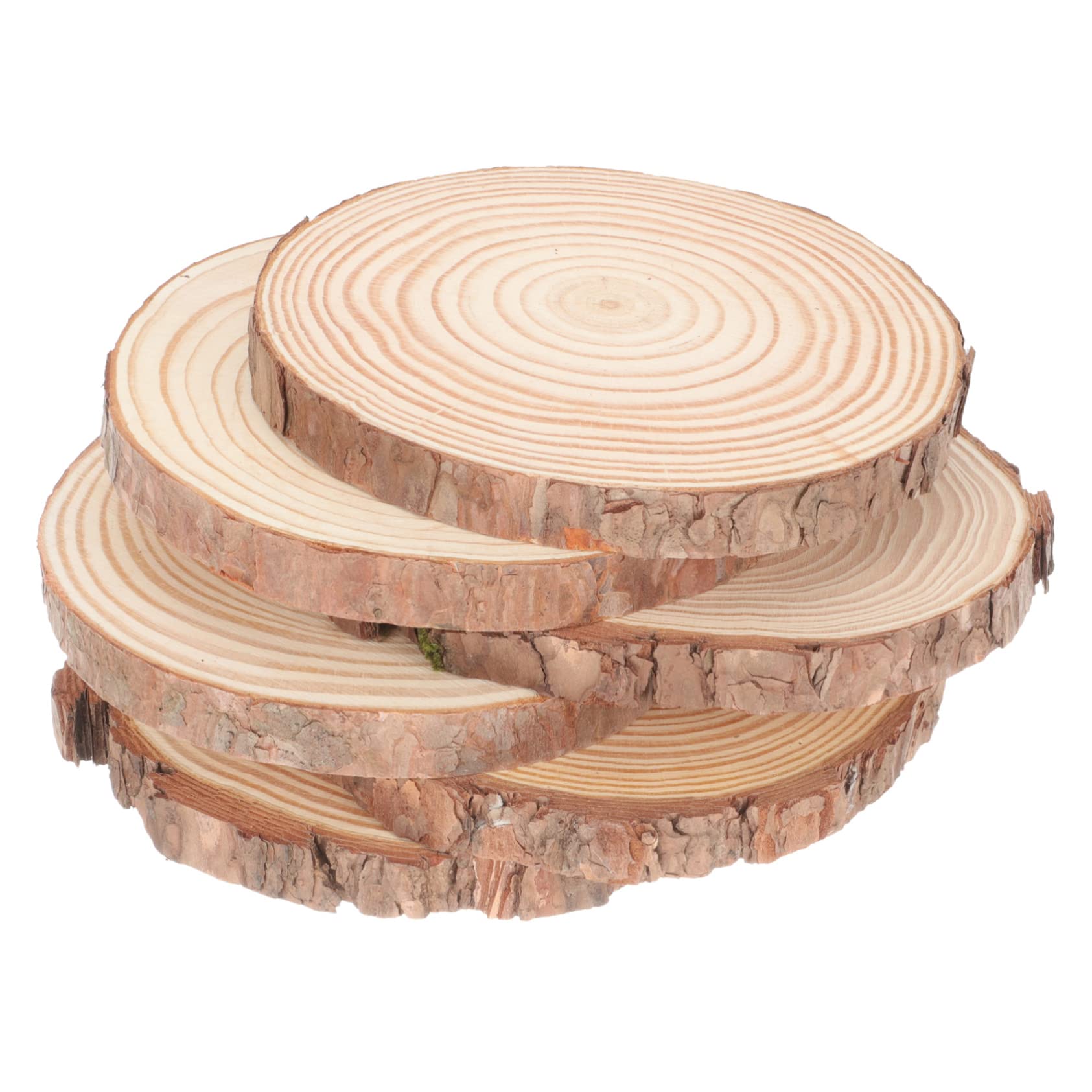 EXCEART 6 Pezzi Fette di Legno Tondo Naturale Rotonde per Fai da Te Facile da Colorare Adatte per Pittura e Progetti Creativi di Artigianato