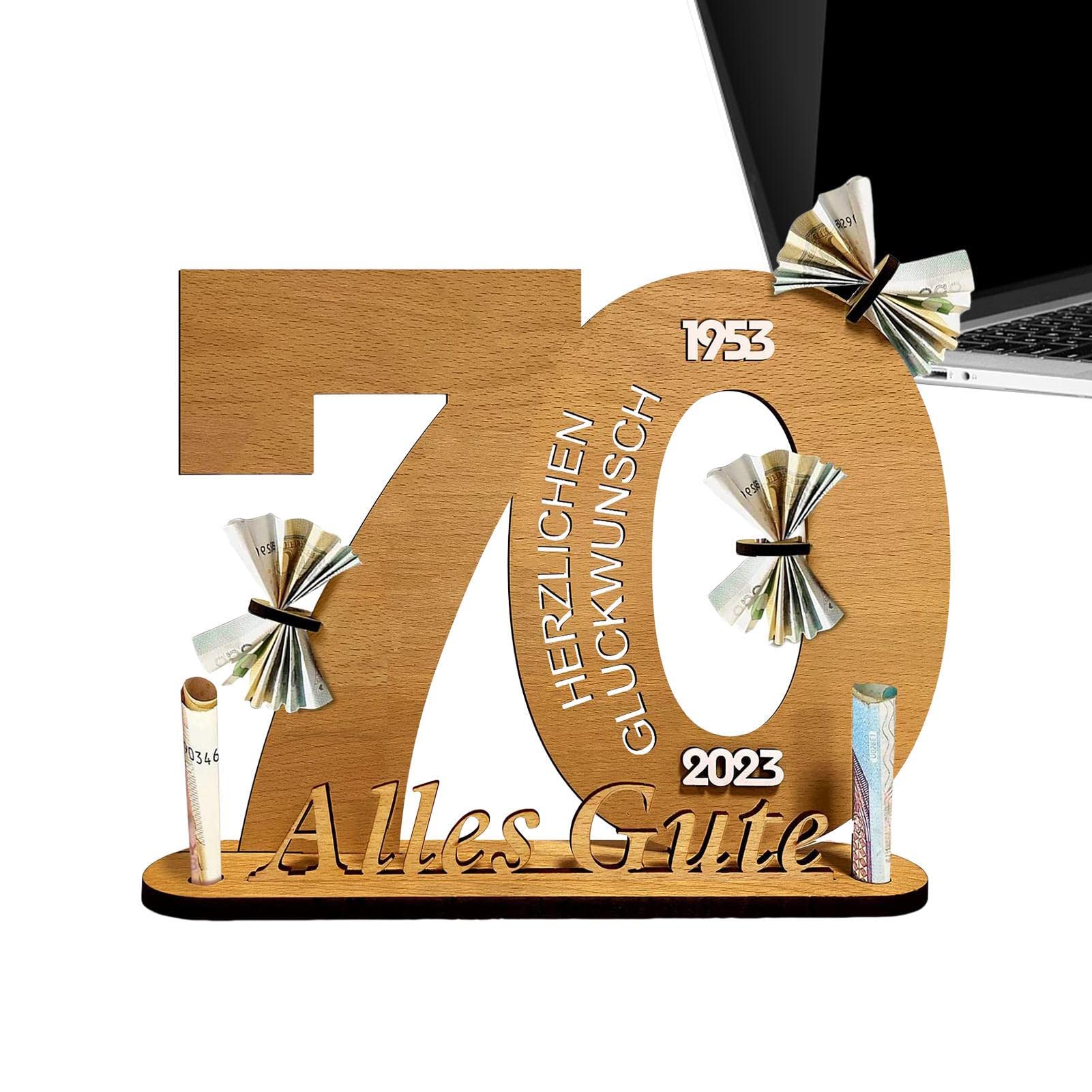 f fabobjects F FABOBJECTS® Birthday Unique Money Holder | Wooden Sign Cake Ornaments for Decor,Birthday Unique Money Holder Anniversary for Years Wooden Sign Signature Board for Placing Money Home-picture-12