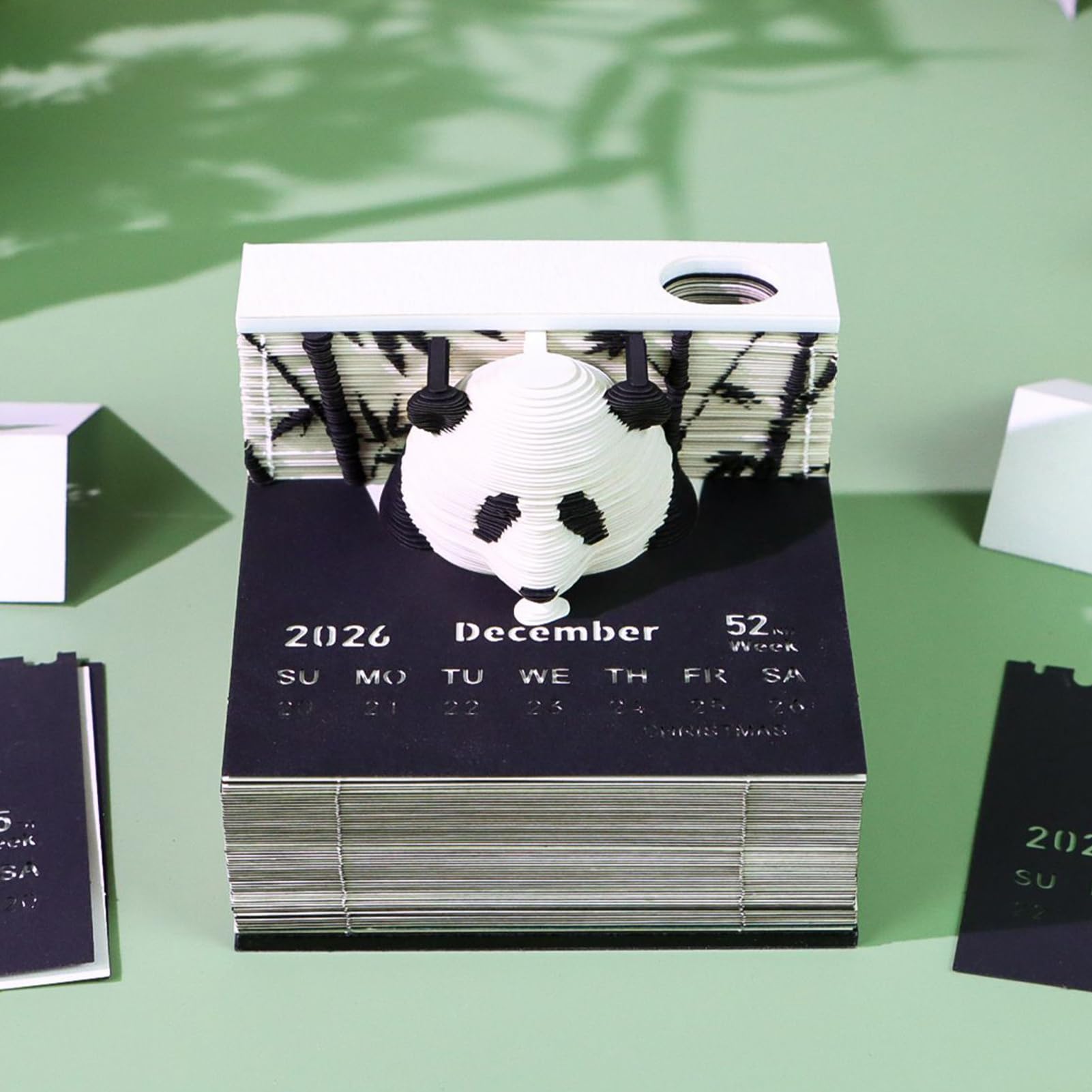 Zeitmesser-Kalender 2026 2026 Dekorativer Abreißblock | Papierschnitt 2026 Panda Kalender für Lehrer, Kinder, Erwachsene Zuhause Arbeit Bücherregal Schlafzimmer Wohnzimmer