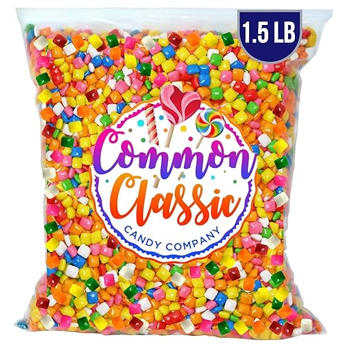 Chiclets clásicos comunes, varios colores, tamaños a granel. Viene en una bolsa resellable** (1.5 libras)