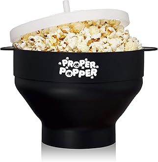 The Original Microwave Popcorn Silicone Popcorn Maker, Collapsible Bowl BPA Free & Dishwasher Safe - (Black)