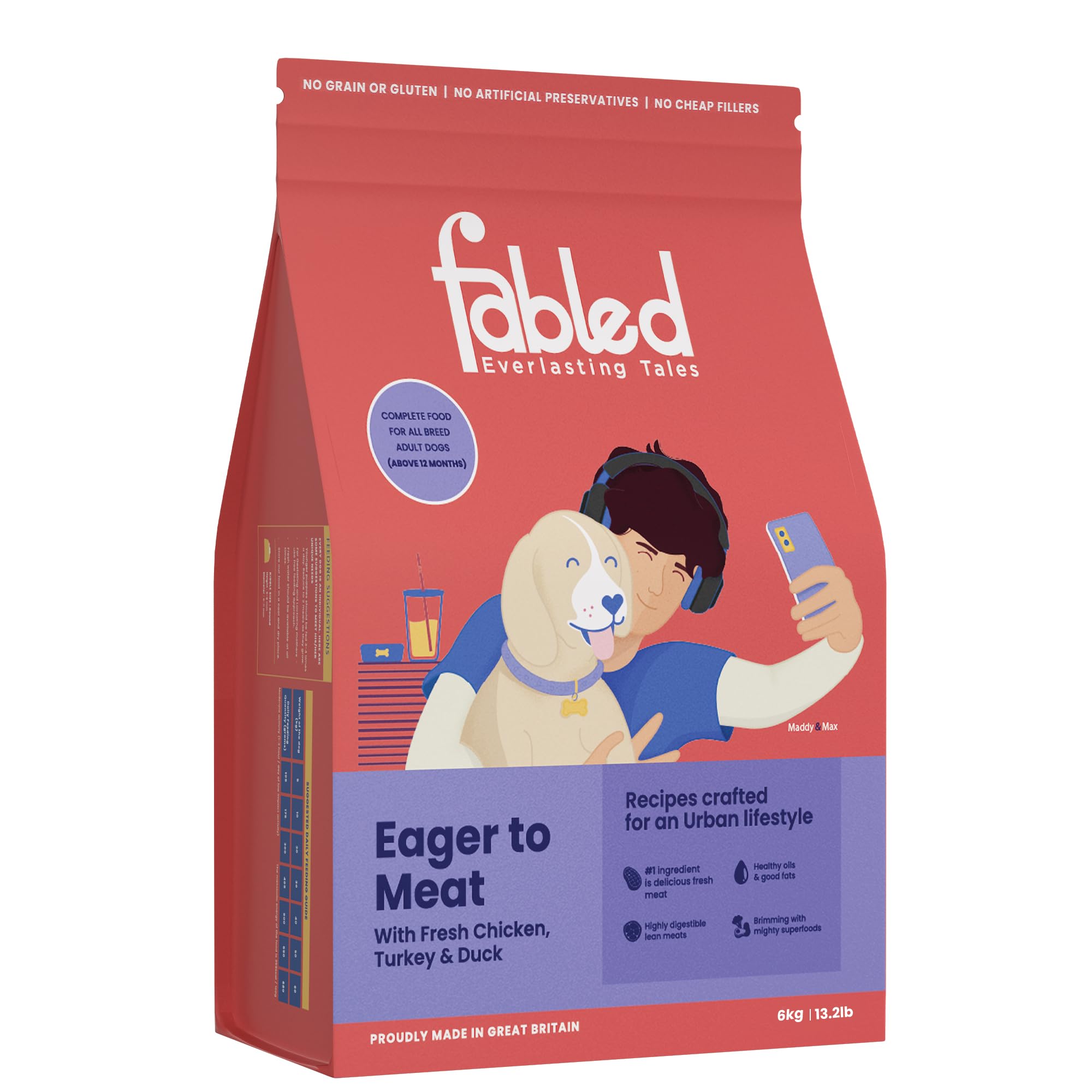 Fabled Eager to Meat - Adult Dry Dog Food (Above 12 Months), Grain Free - Gluten Free with Fresh Chicken, Turkey & Duck, 6 kg (B0CKKX9Z7K) Amazon Price History, Amazon Price Tracker