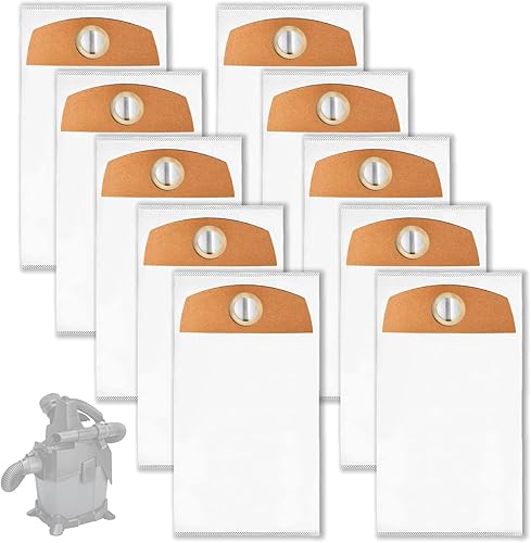 Paquete de 10 bolsas de polvo de vellón para aspiradora FLEX de 24 V sin escobillas, 1.6 galones, bolsas de repuesto HEPA FT522 con filtración de