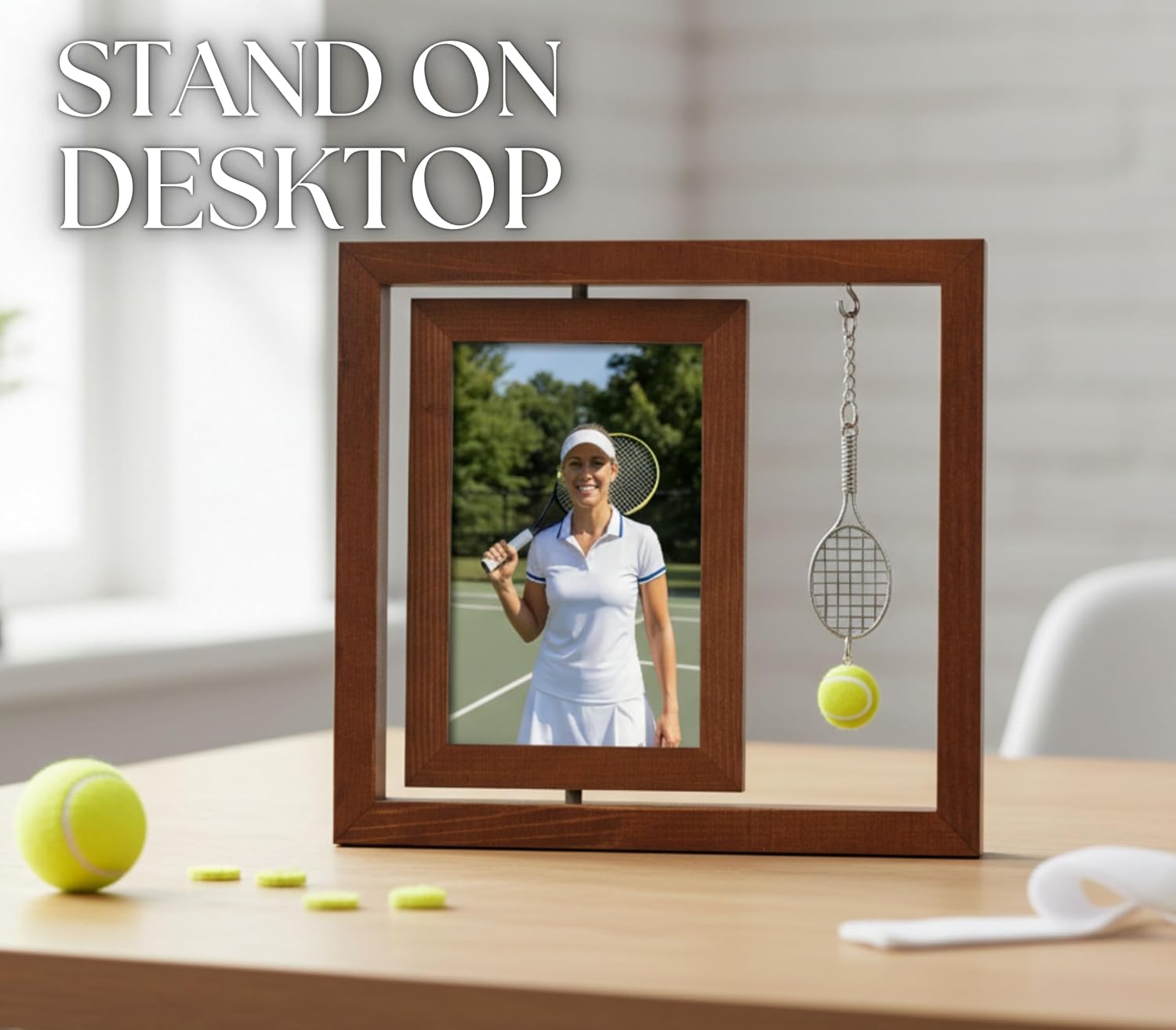 InnoBeta Tennis Gifts Picture Frame, 4x6 Double-Sided Display Photo Frame, for Tennis Lovers, Coaches, Men, Women