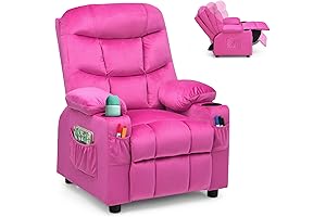 Costzon Kids Velvet Recliner Chair Perfect for Girls' Comfort