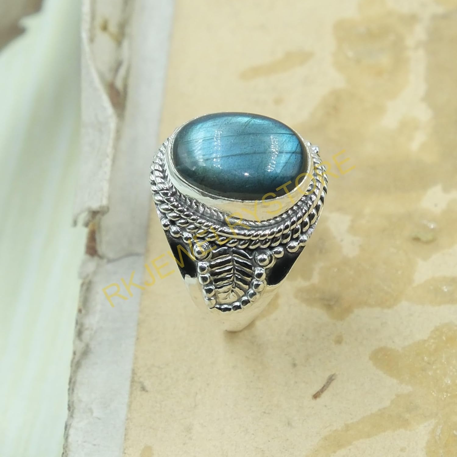 Blue Fire Labradorite Gemstone Ring 925 Sterling Silver Design Ring Handmade Boho Statement Rings Labradorite Jewelry Wedding Gift Jewelry For Women