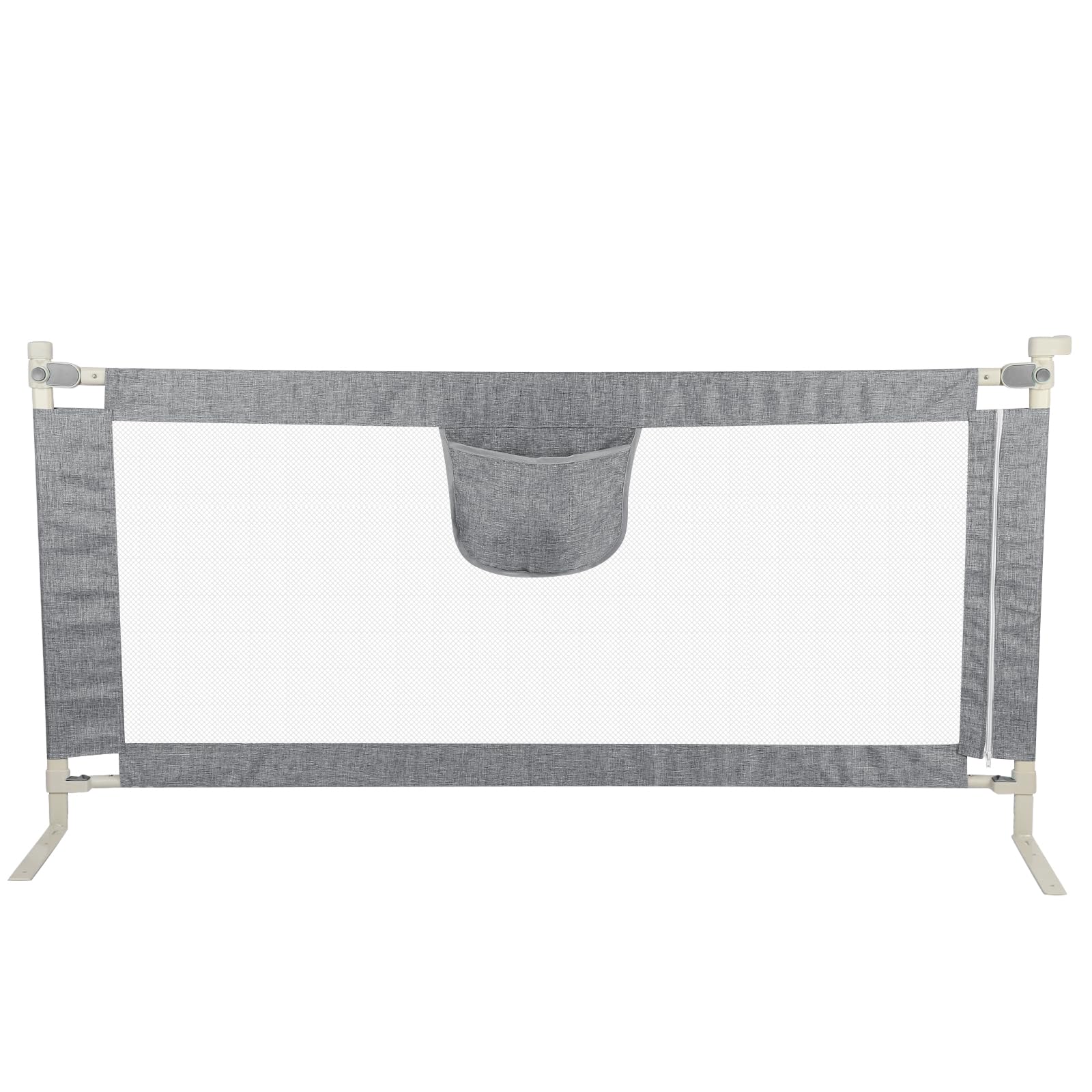 1st Bed Rail, Barriera del letto per bambini pieghevole, 18 Mesi-5 anni, Barriera di sicurezza per bambini, regolabile in altezza, facile da installare (A,200 cm, grigio)