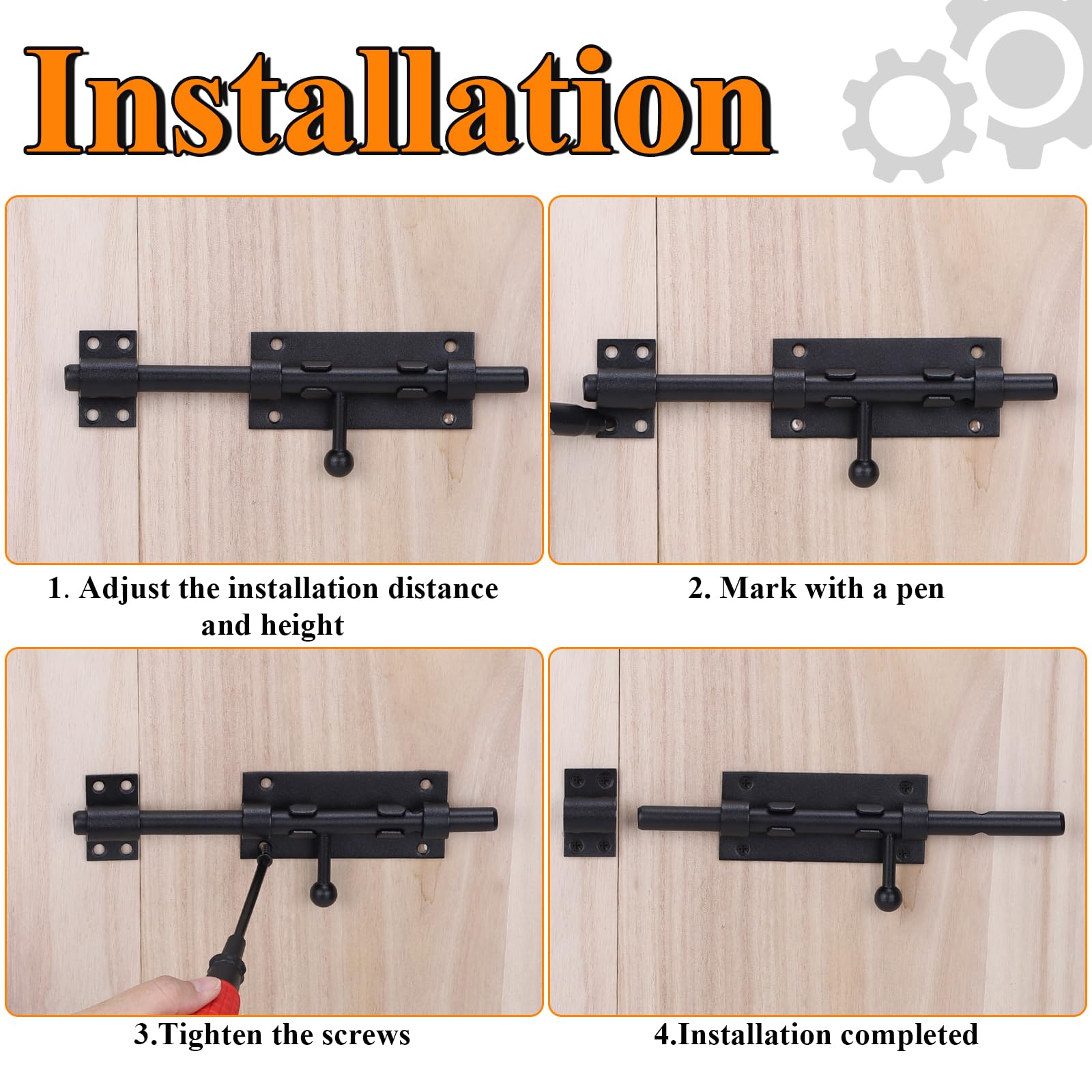 EFUTURETIME 2 X Chiavistello Porta 20cm (8 Pollici) Catenaccio