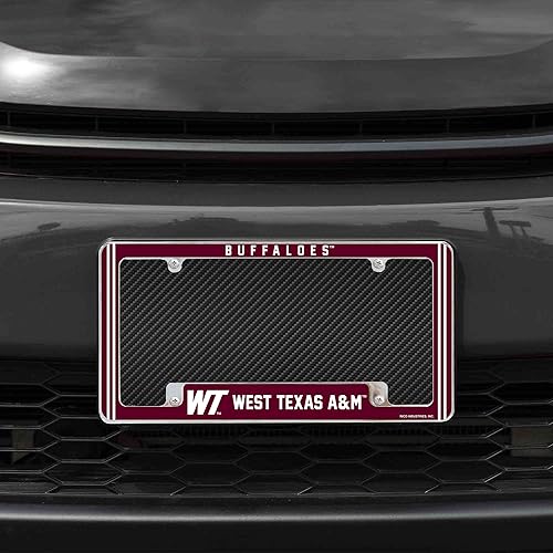 Miniatura 283 de Rico Industries NCAA Classic 12" x 6" Chrome All Over Automotive License Plate Frame for Car/Truck/SUV