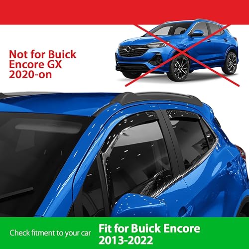 Miniatura 3 de Goodyear Deflectores de ventana de canal inastillables para Buick Encore 2013-2023, protectores de lluvia, viseras para automóviles, deflector de