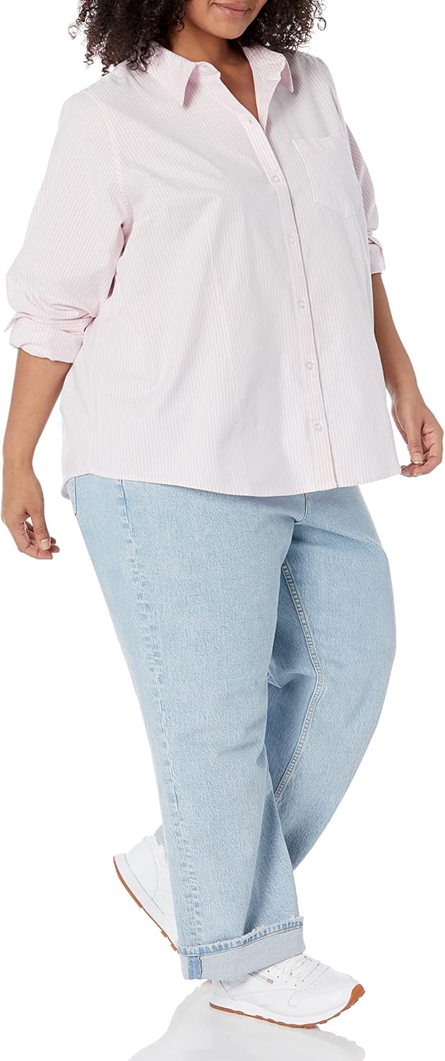 Amazon Essentials Women's Long Sleeve Button Down Stretch Oxford Shirt (Available in Plus Size) - Image 7