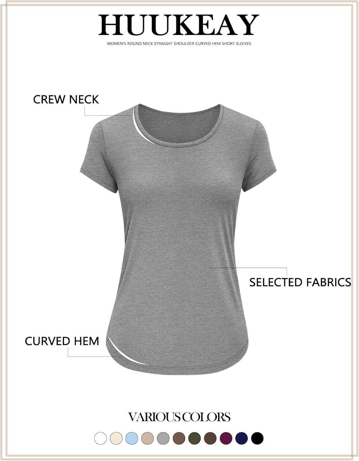 Huukeay 3 Pack Women's Short Sleeve Shirts Loose Fit Summer Tunic Tops Knitted Round Neck Casual Basic T Shirt - Image 3