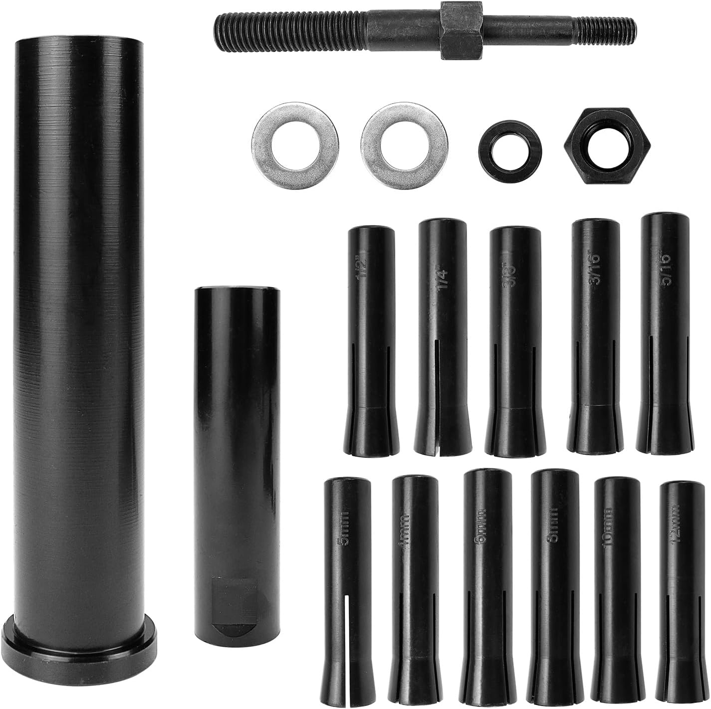 95400 18pcs in-Line Dowel-Pin-Puller Master-Set - Includes Multiple Sizes, Tools, SAE and Metric Collets, to Ensure Efficient Dowel Pin Puller Tool, Reducing Work and Potential Hand Injuries
