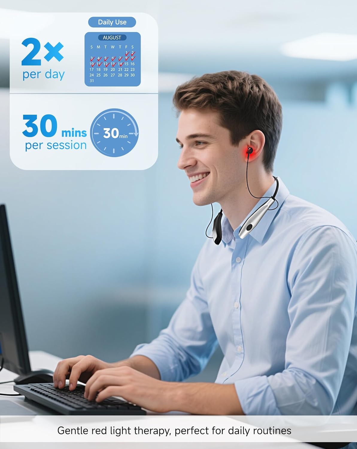 Ears & Nose Red Light Therapy Device 650nm, 2-in-1 Red Light Therapy for Ears & Nose, Rehears Red Light Therapy - Image 5