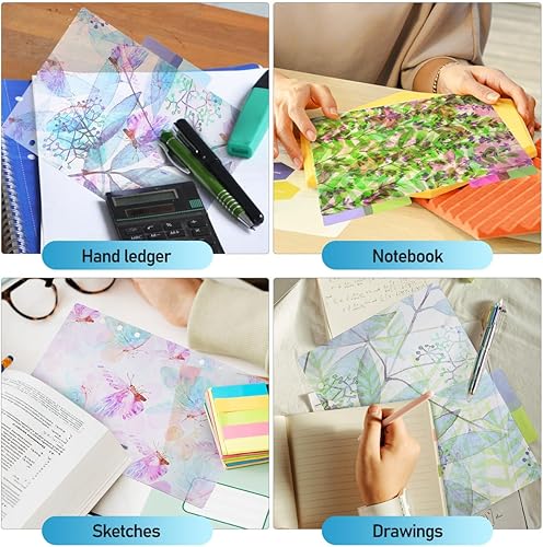 Miniatura 3 de 12 unidades/2 juegos de 6 separadores de carpetas A5 de plástico con pestañas divisores de carpetas de páginas para carpetas de 6 agujeros,