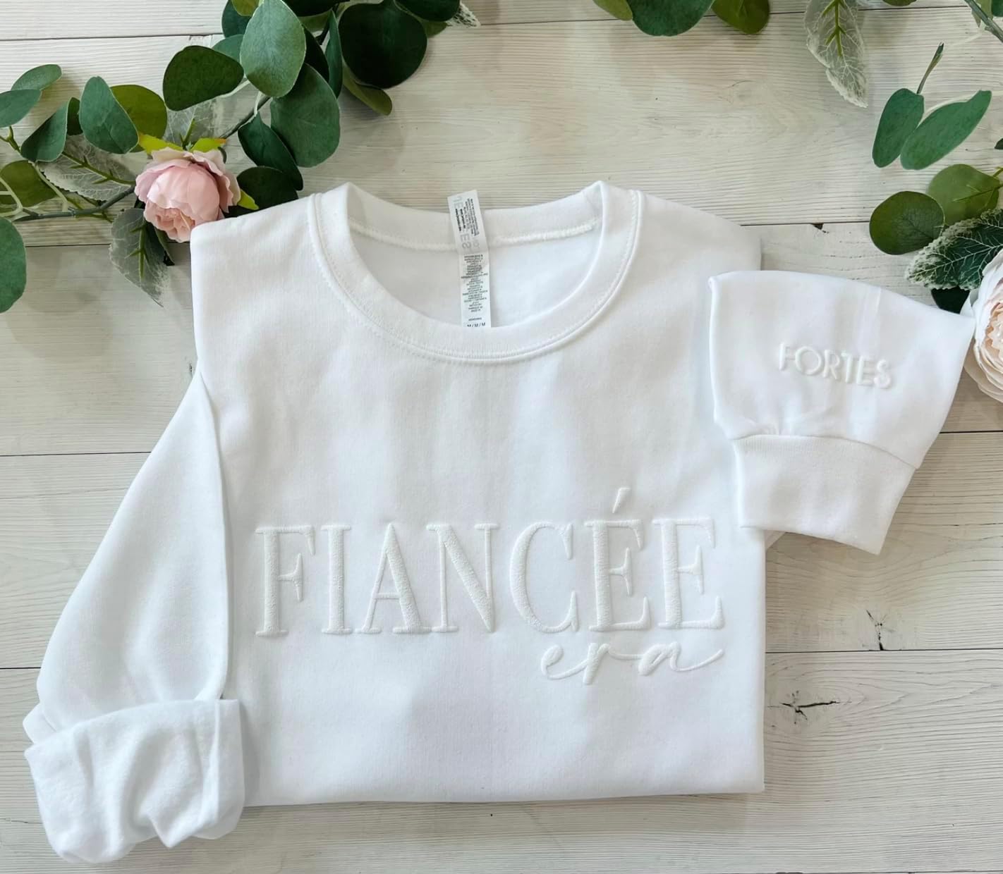 Engagement Gift - Fiance Sweatshirt - Newly Engaged - Fiancee Era - Custom Fiancee Shirt - Custom Engagement White