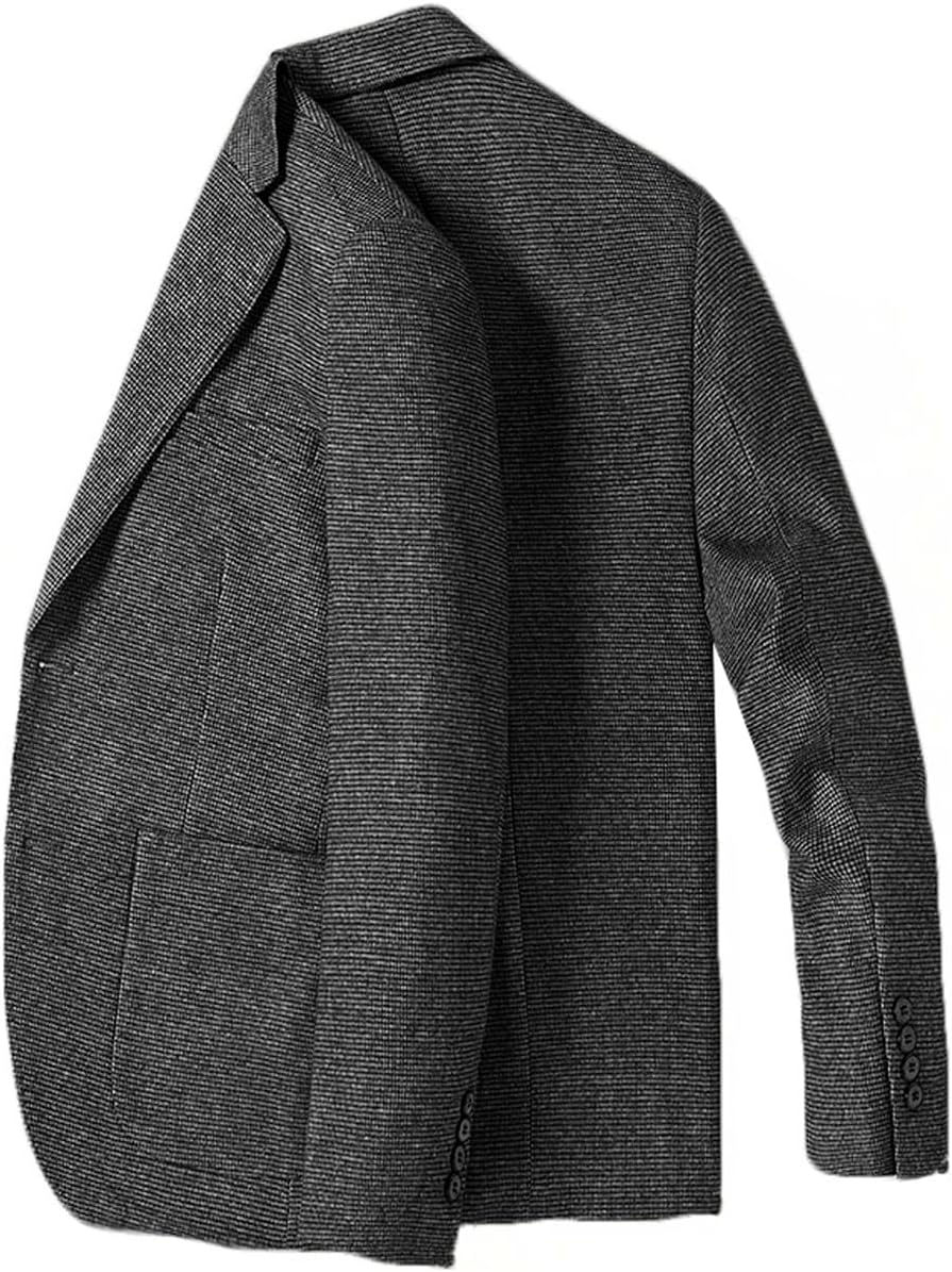 ORBITRAY Men's Houndstooth Graduation Blazer Checkered Sport Coat Business Cocktail Party Wedding Jacket
