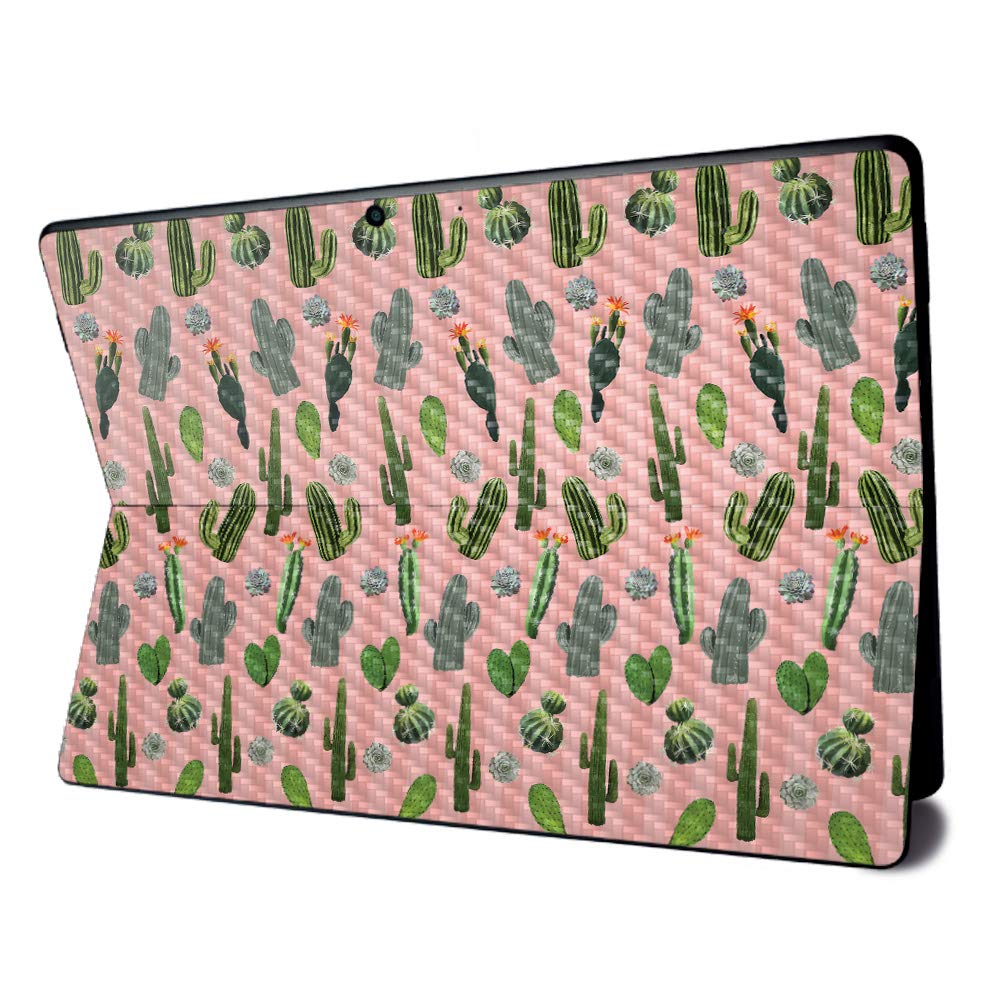 MightySkins Carbon Fiber Skin for Microsoft Surface Pro X - Cactus Garden | Textured Carbon Fiber Finish | Easy to Apply, Remove, and Change Styles | Made in The USA