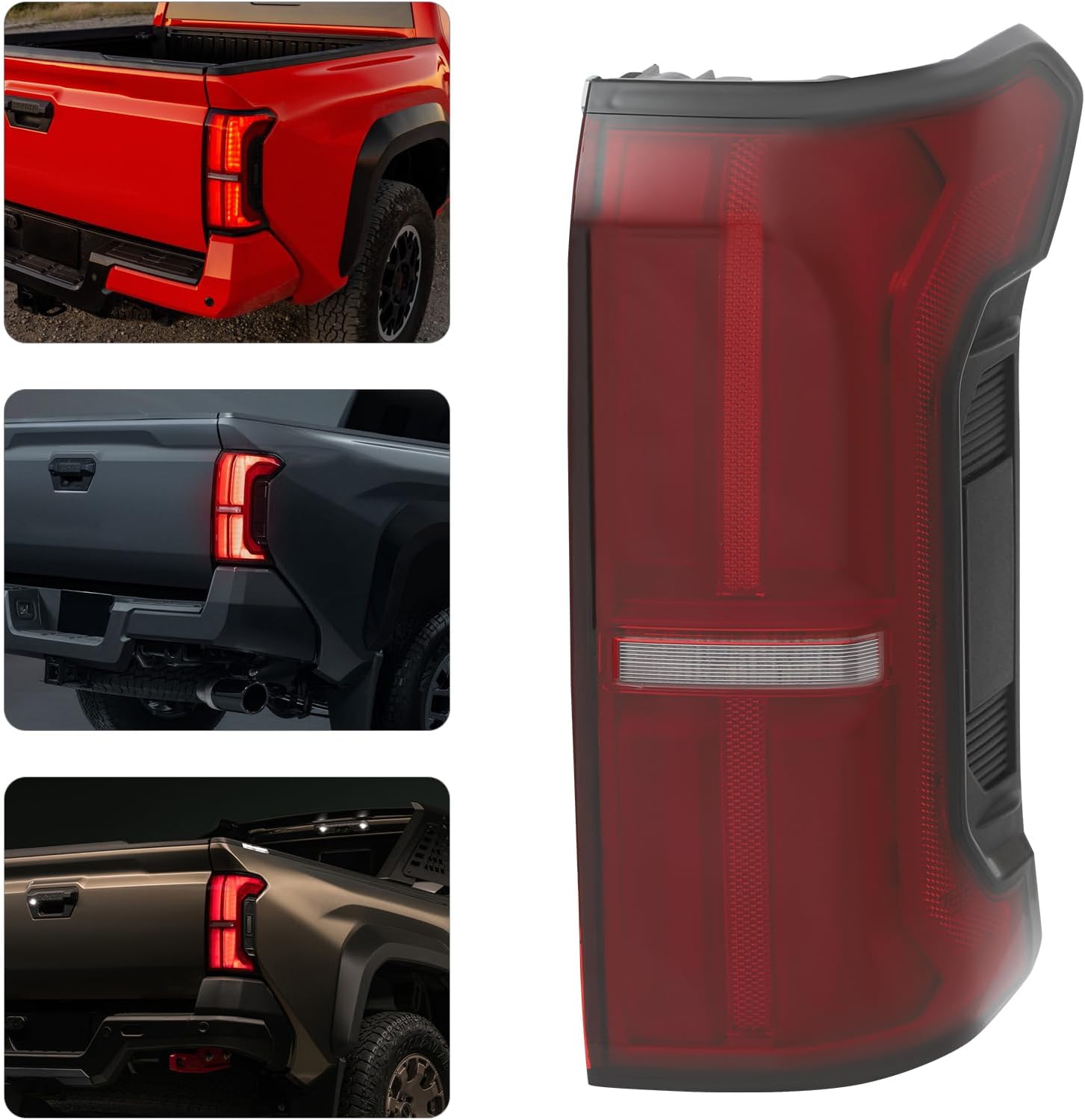 LED Tail Lights for 2024-2025 Toyota Tacoma, Direct Replacement Left & Right Rear Lamp Assemblies Fits OEM 81560-AK050 81550-AK050 (Without Tailgate Button Hole) (Right Passenger Side)
