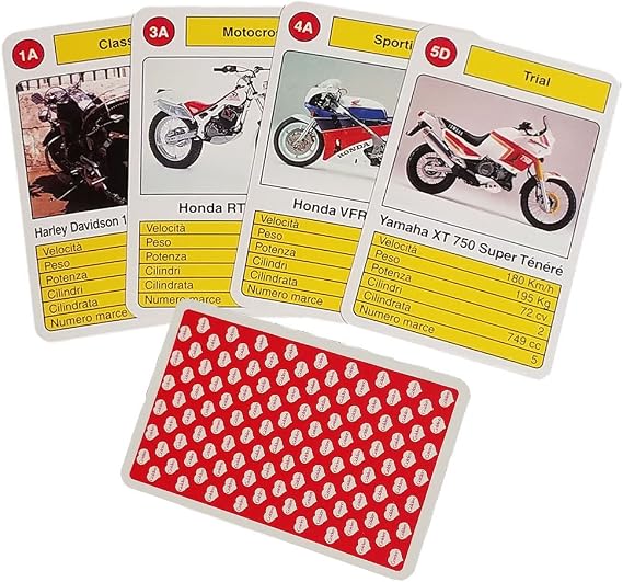 Modiano Quartetto Quartets Vintage Collectible Playing Cards Moto Bikes