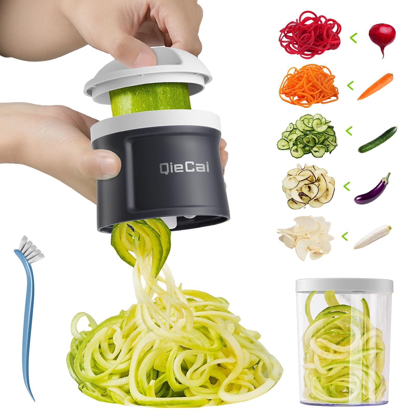 Spiralschneider Gemüse mit Behälter- 4 in 1 zucchini – Amazon Angebot