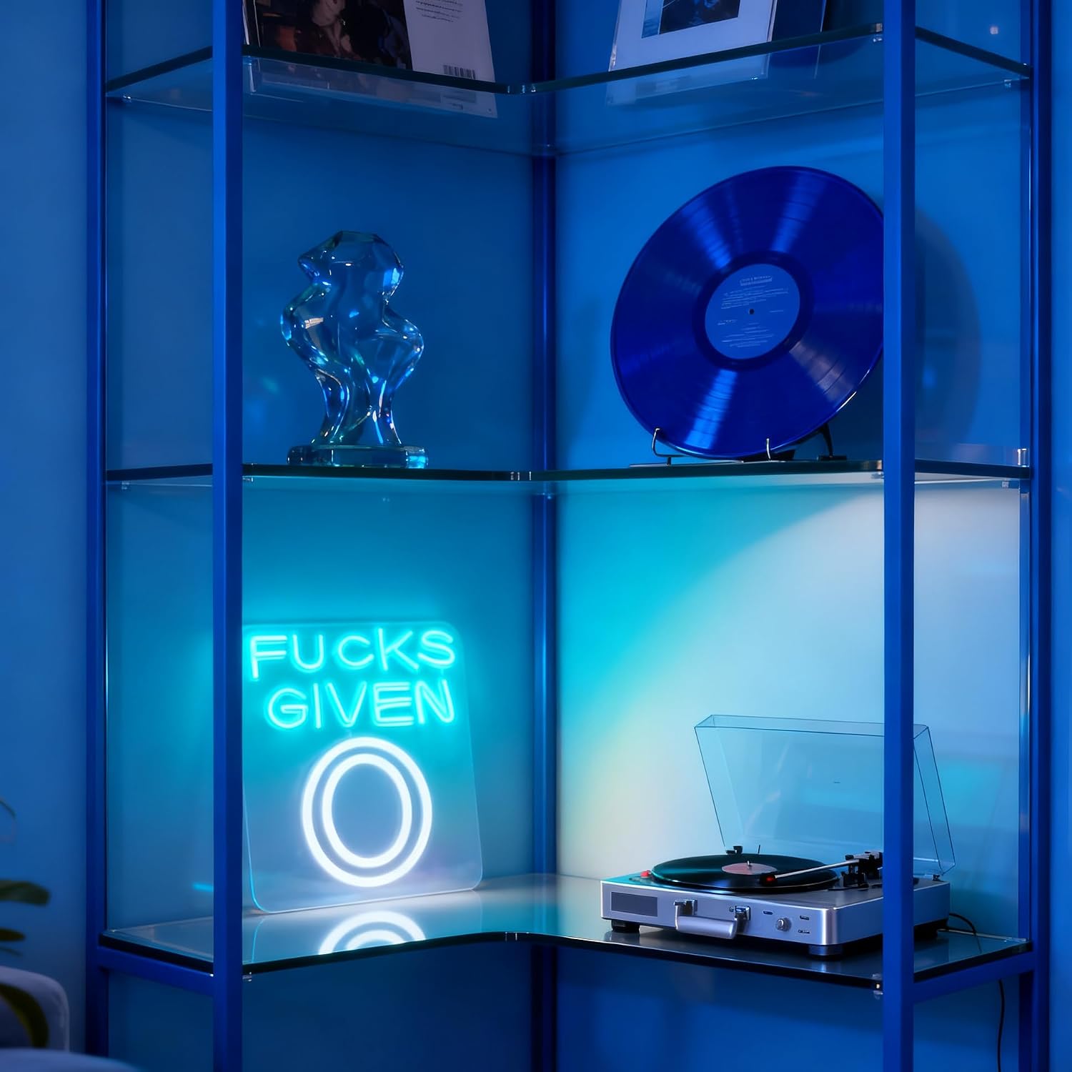 I Don't Care At All Theme Neon Sign, Dimmable USB Powered Neon Light Wall Table Decor for Bedroom Living Room
