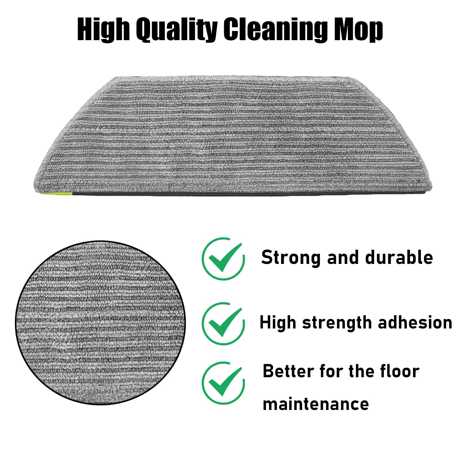 10 Pack Washable, Reusable Gray Microfiber Mop Pads For Shark