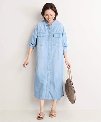 Amazon Co Jp スローブイエナ Le Denim Light Oz シャツワンピース フリー ベージュ 服 ファッション小物