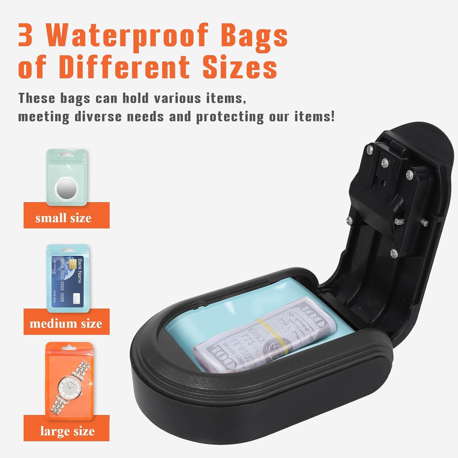 Magnetic Key Lock Box, Key Holder with Combination Lock Under Car, Magnet Hide a Key Box for Spare Key Storage Outdoor, Indoors