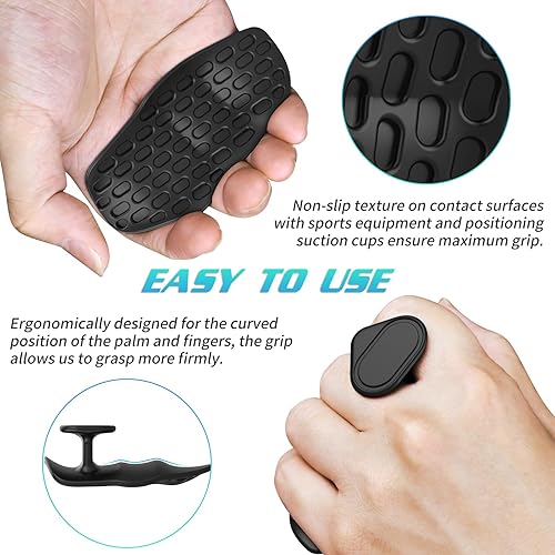 Miniatura 4 de Anti-Slip Workout Grips, Ergonomics Rubber Gym Grips, Weight Lifting Grips for Hand Protection, Workout Gym Gloves for Men and Women Deadlift,